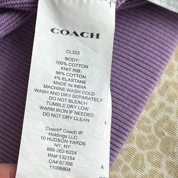 Coach Garment Dye Cropped Hoodie, Lavender, size XS with Coach patch on chest - Picture 8 of 9